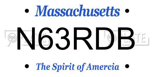 N63RDB Massachusetts License Plate