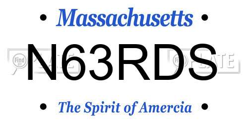 N63RDS Massachusetts License Plate