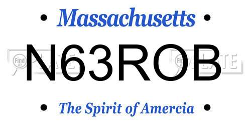 N63ROB Massachusetts License Plate