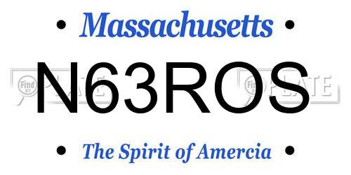 N63ROS Massachusetts License Plate