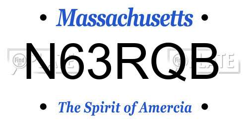 N63RQB Massachusetts License Plate
