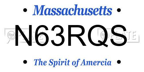 N63RQS Massachusetts License Plate