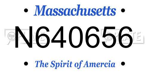 N640656 Massachusetts License Plate