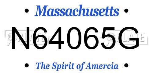N64065G Massachusetts License Plate