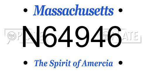 N64946 Massachusetts License Plate