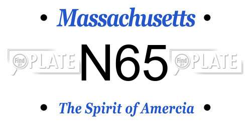 N65 Massachusetts License Plate