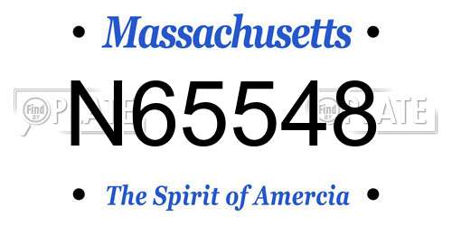 N65548 Massachusetts License Plate