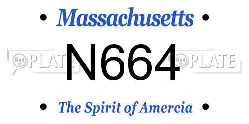 N664 Massachusetts License Plate