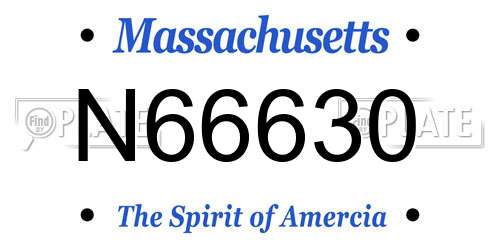 N66630 Massachusetts License Plate