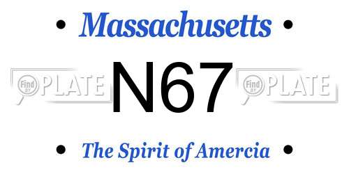 N67 Massachusetts License Plate