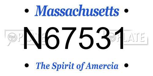 N67531 Massachusetts License Plate