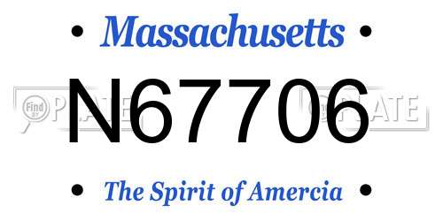 N67706 Massachusetts License Plate