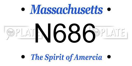 N686 Massachusetts License Plate