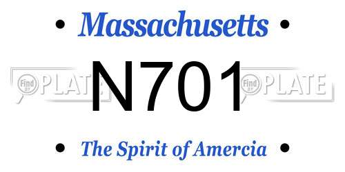 N701 Massachusetts License Plate
