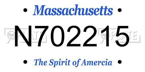 N702215 Massachusetts License Plate