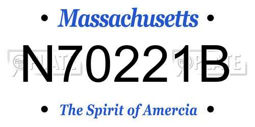N70221B Massachusetts License Plate