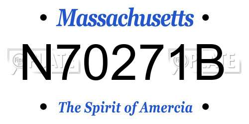 N70271B Massachusetts License Plate