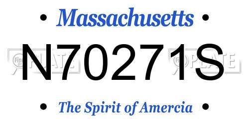 N70271S Massachusetts License Plate