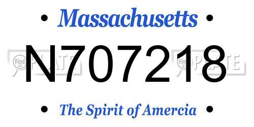 N707218 Massachusetts License Plate
