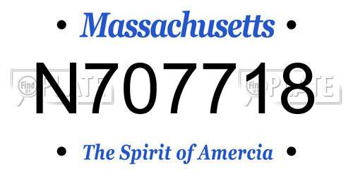 N707718 Massachusetts License Plate