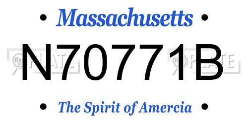 N70771B Massachusetts License Plate