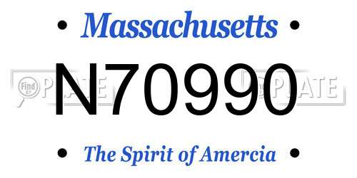 N70990 Massachusetts License Plate