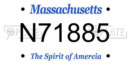 N71885 Massachusetts License Plate