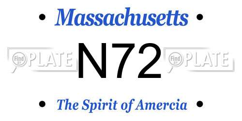 N72 Massachusetts License Plate