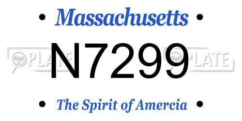 N7299 Massachusetts License Plate
