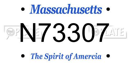 N73307 Massachusetts License Plate