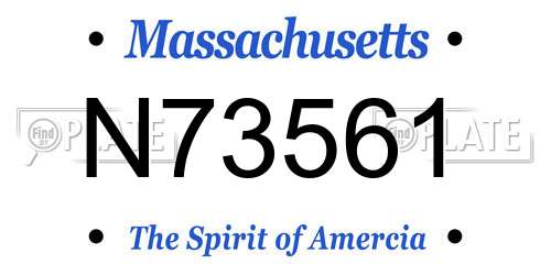 N73561 Massachusetts License Plate