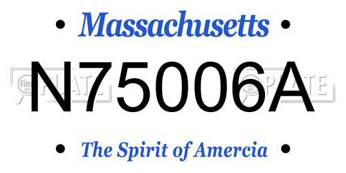 N75006A Massachusetts License Plate