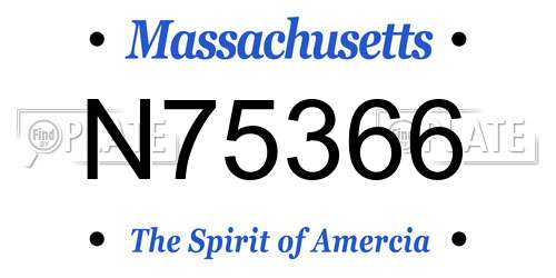N75366 Massachusetts License Plate
