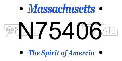 N75406 Massachusetts License Plate