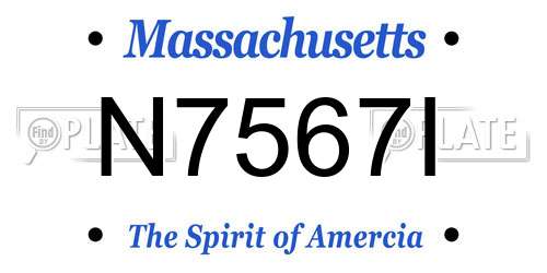 N7567I Massachusetts License Plate