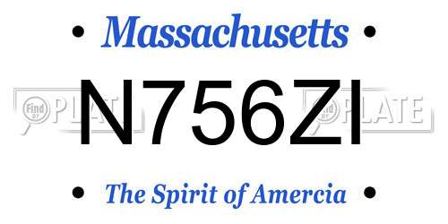 N756ZI Massachusetts License Plate