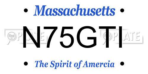 N75GTI Massachusetts License Plate