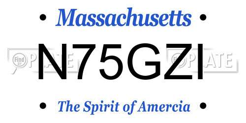 N75GZI Massachusetts License Plate