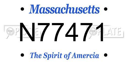 N77471 Massachusetts License Plate