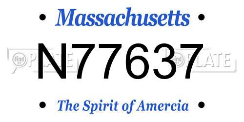 N77637 Massachusetts License Plate