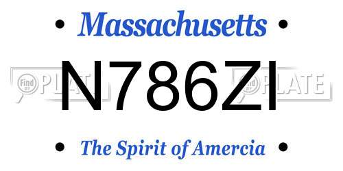 N786ZI Massachusetts License Plate