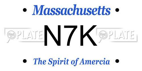 N7K Massachusetts License Plate