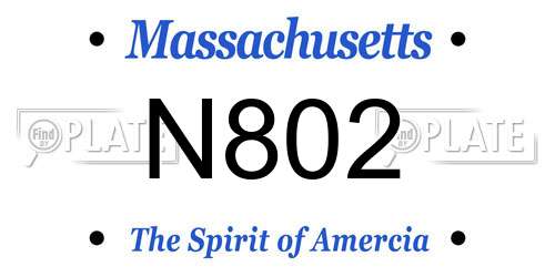 N802 Massachusetts License Plate