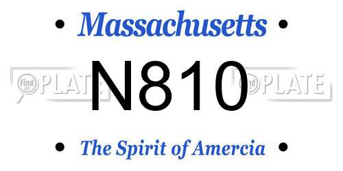 N810 Massachusetts License Plate