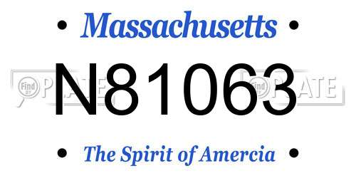N81063 Massachusetts License Plate
