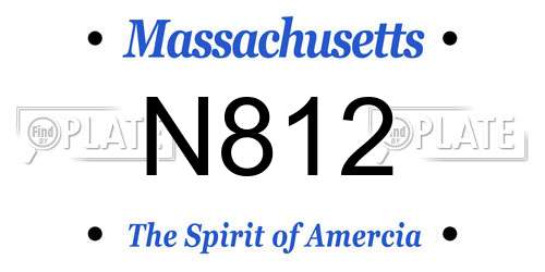 N812 Massachusetts License Plate