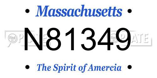 N81349 Massachusetts License Plate