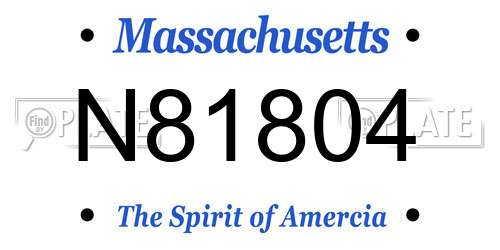 N81804 Massachusetts License Plate