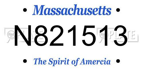 N821513 Massachusetts License Plate