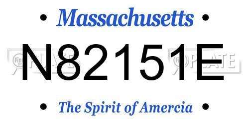 N82151E Massachusetts License Plate
